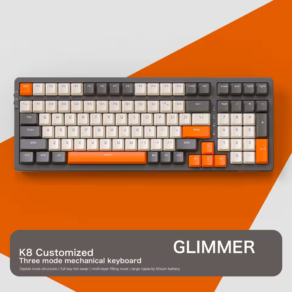 Keychron K8 Pro showcasing mechanical keyboard productivity tips with shortcut labels.